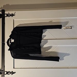 Large sheer cropped cardigan-dressy, ruffles